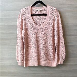 LOFT Pink Scoop Neck Sweater